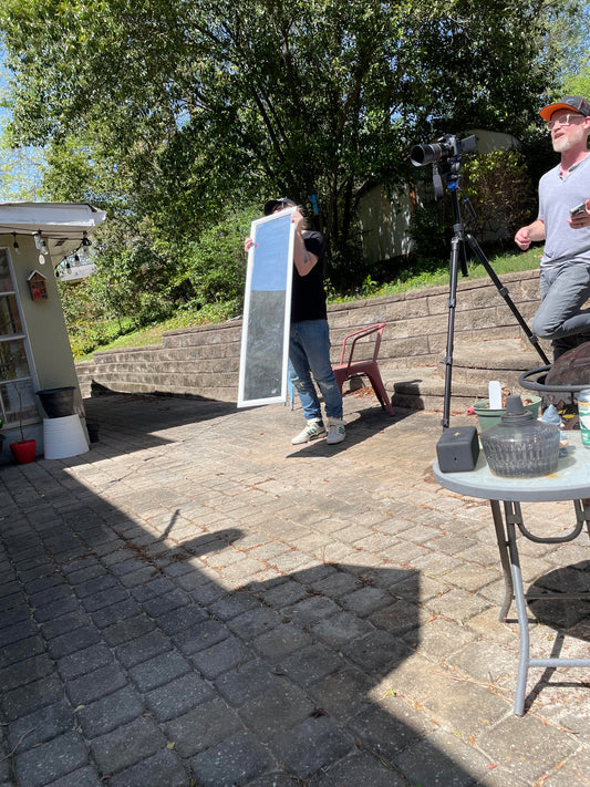 SKU#F100_OFFICE: Filming in a backyard